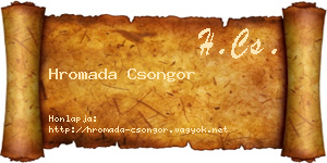 Hromada Csongor névjegykártya